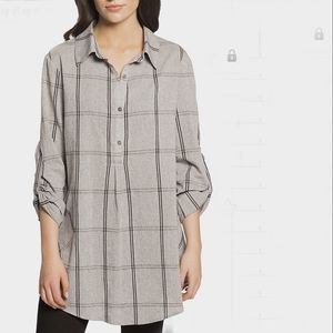  PPLA gray plaid tunic - long sleeve